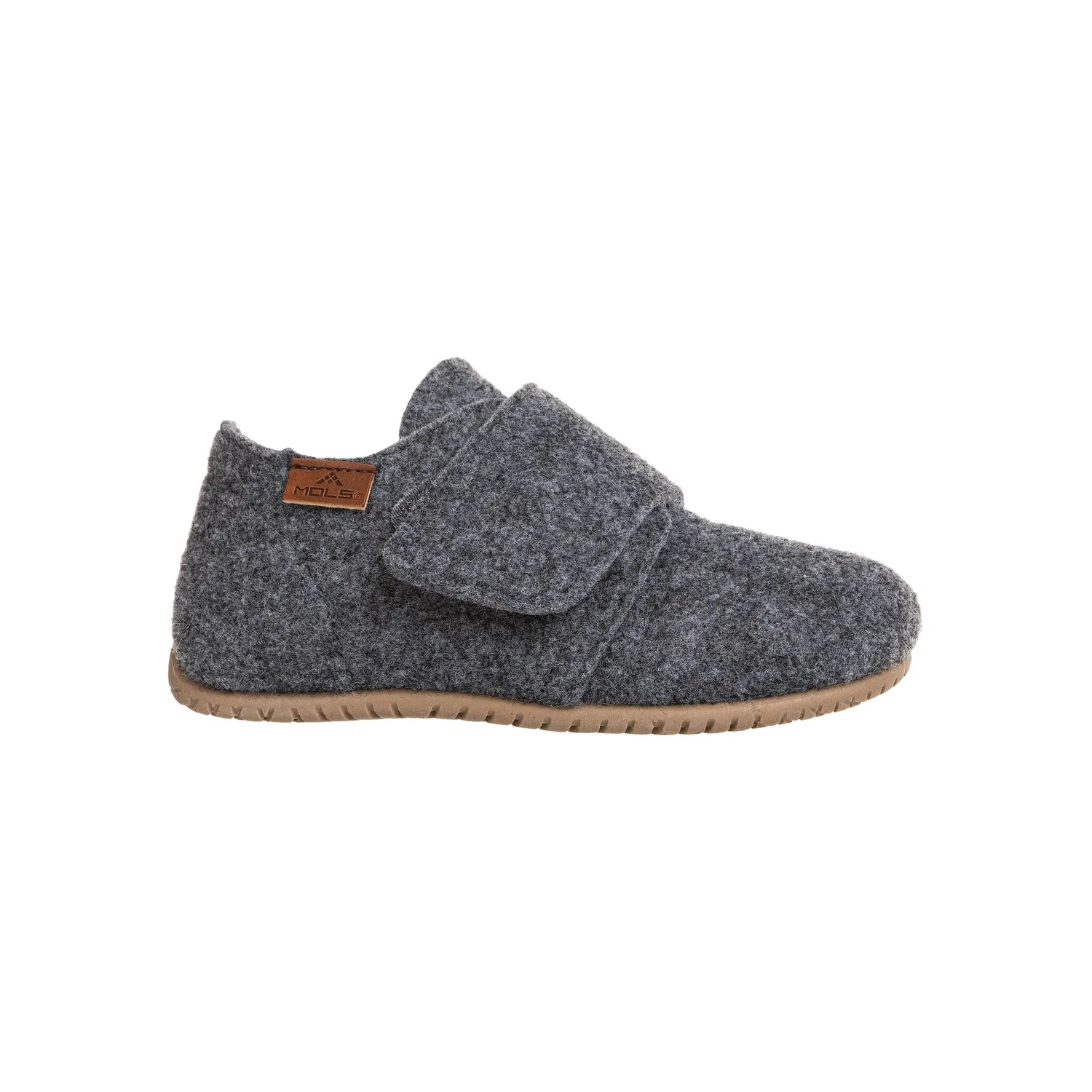 Детские закрытые тапочки из полиэстера в филц-оптике MOLS, Dark Grey Melange — фото 2