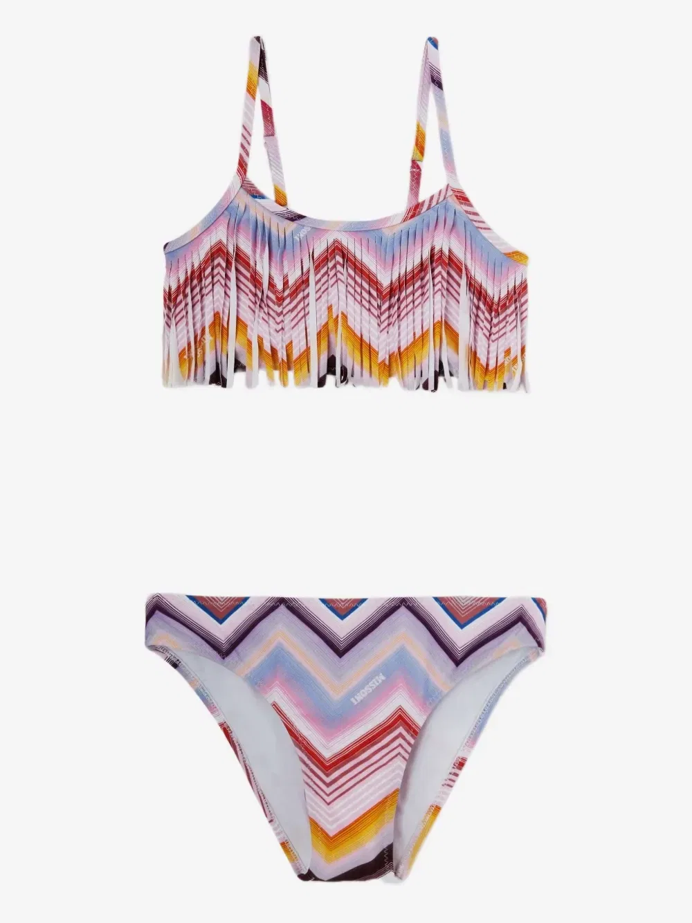 Бикини в зигзаг с бахромой Missoni Kids, розовый