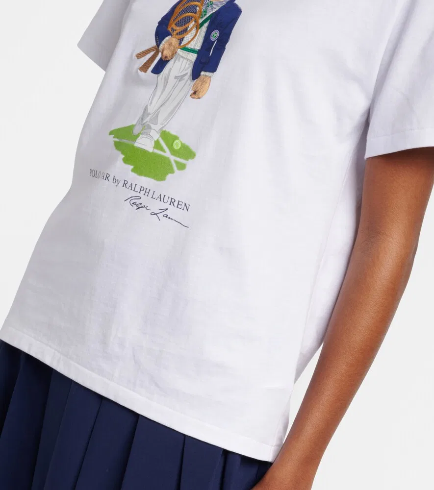 Хлопковая трикотажная футболка Polo Bear Polo Ralph Lauren, белый — фото 4