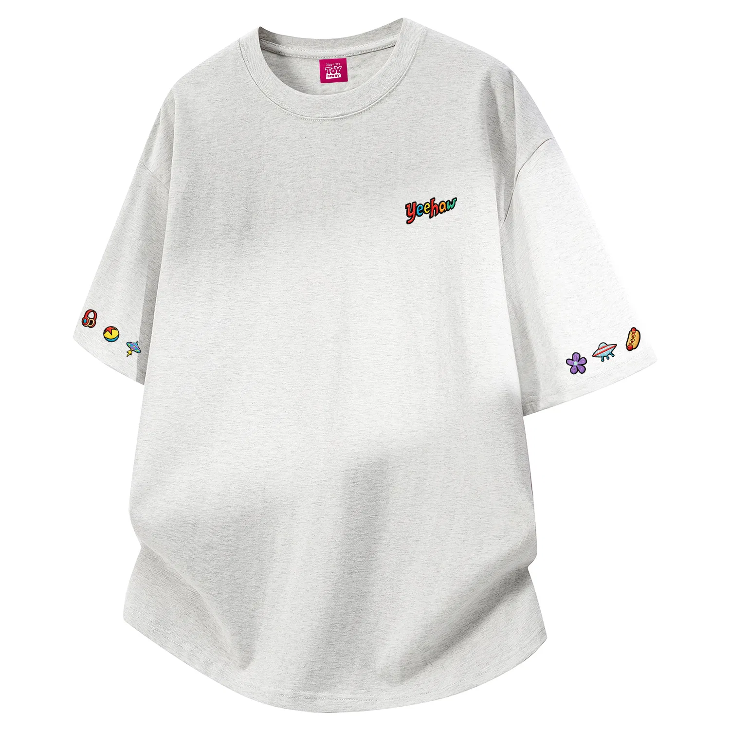 Детская футболка хлопковая Disney Unisex Crew Neck Thin Straight Fit, Pink — фото 3