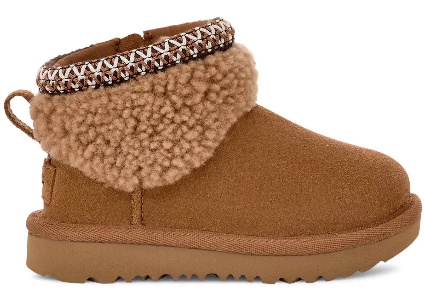 Детские ботинки из искусственного меха UGG Classic Ultra Mini Maxi Curly Boot, Chestnut