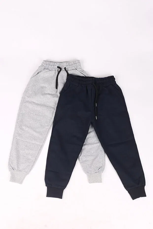 Детские спортивные штаны для девочек с двумя карманами Buseyiz, Gray Navy Blue
