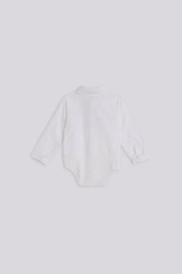 Детская рубашка для мальчиков с длинным рукавом Gb Baby, White — фото 3