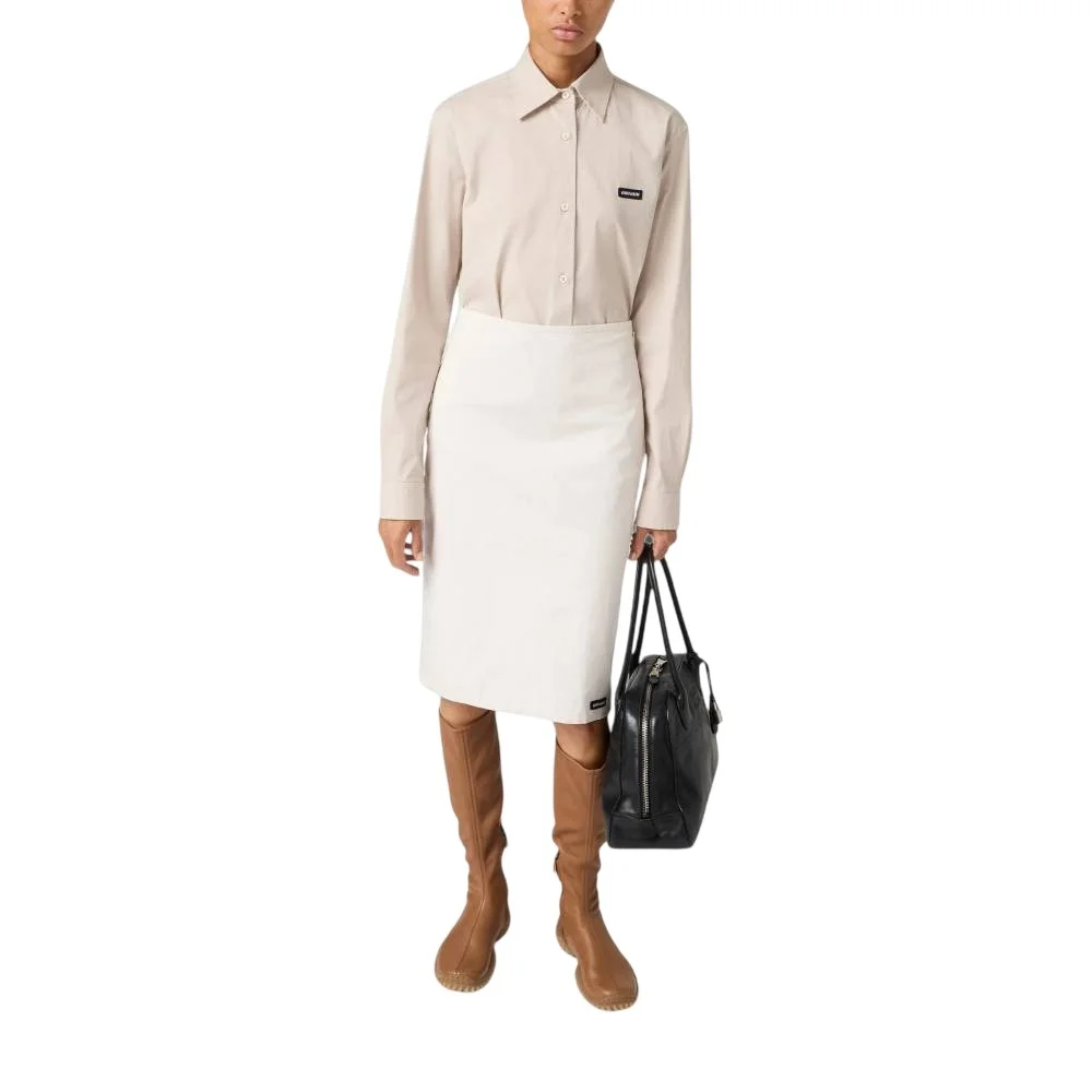 Юбка Miu Miu Stretch Poplin, белый