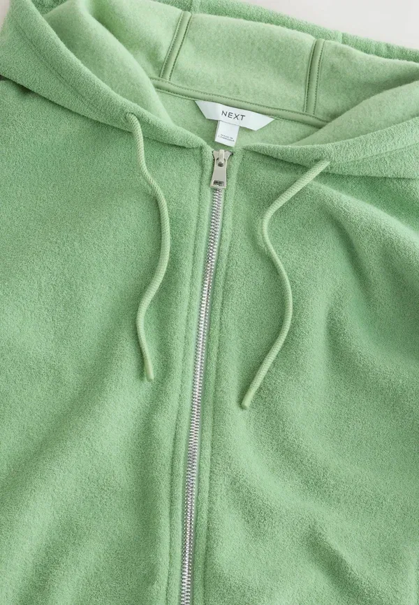Худи на молнии Polyester, Cotton, Zip-up sweatshirt Next, Khaki green, зеленый/хаки — фото 2