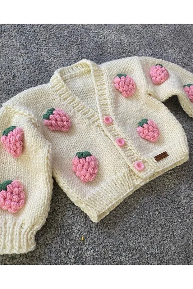Детский кардиган с принтом Hand Knitted Gift Set Nevalin, Ecru — фото 2