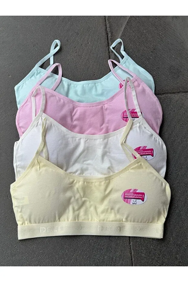 Детский бюстгальтер для девочек с бретельками-спагетти No Underwire Dondeza, Multicolor — фото 2