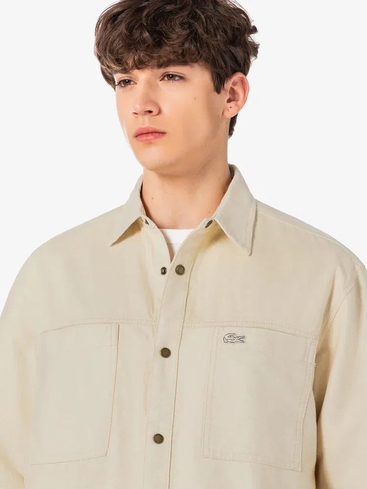 Рубашка Relax Fit Chest Pocket LACOSTE, Ivory — фото 3