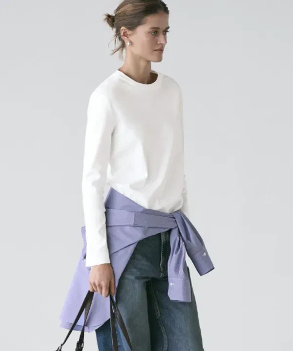 Футболка с длинным рукавом из 100% хлопка, Massimo Dutti — фото 4