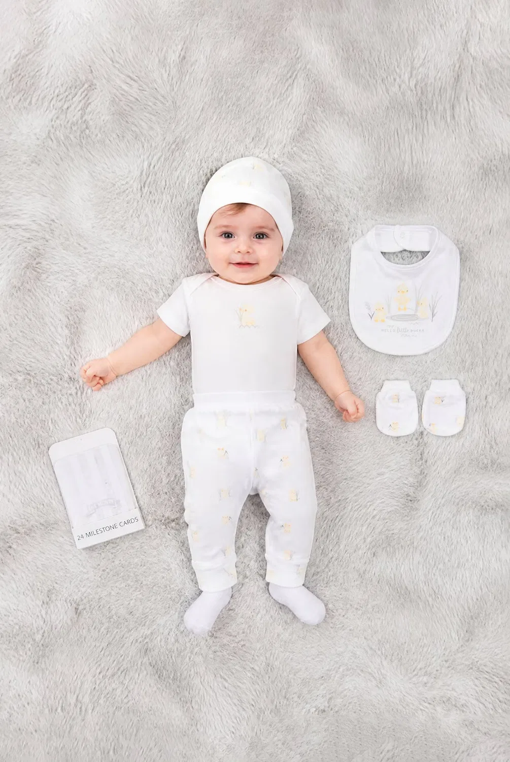 Комплект детской одежды с графическим принтом, 6 предметов, Rock-A-Bye Baby Boutique, белый