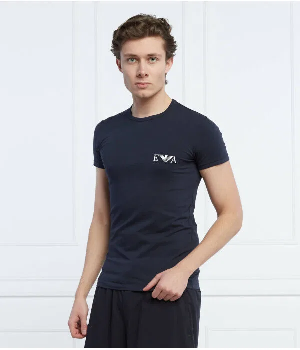 Мужской комплект футболок T-Shirt 2 штуки Emporio Armani, Blu Marino — фото 3