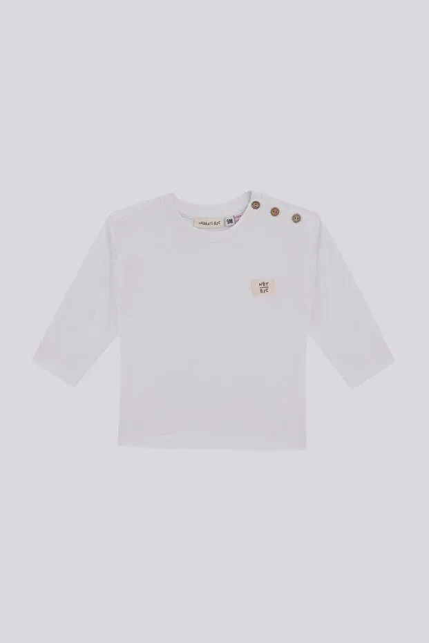 Детская футболка для мальчиков с длинным рукавом Gb Baby Basic, White
