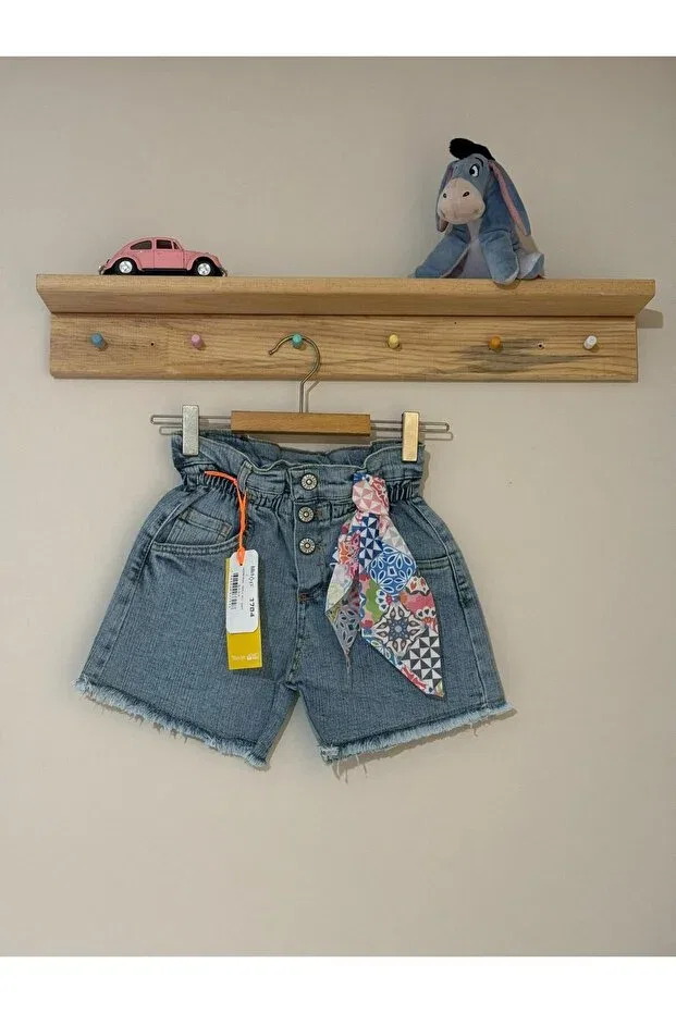 Детские шорты для девочек джинсовые хлопковые Basics Lilitop, Blue — фото 3
