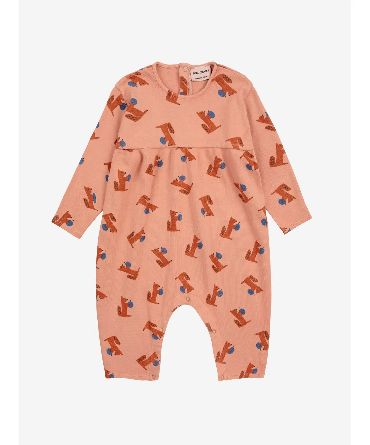 Детский комбинезон-боди с принтом Hungry Squirrel BOBO CHOSES, Light Brown