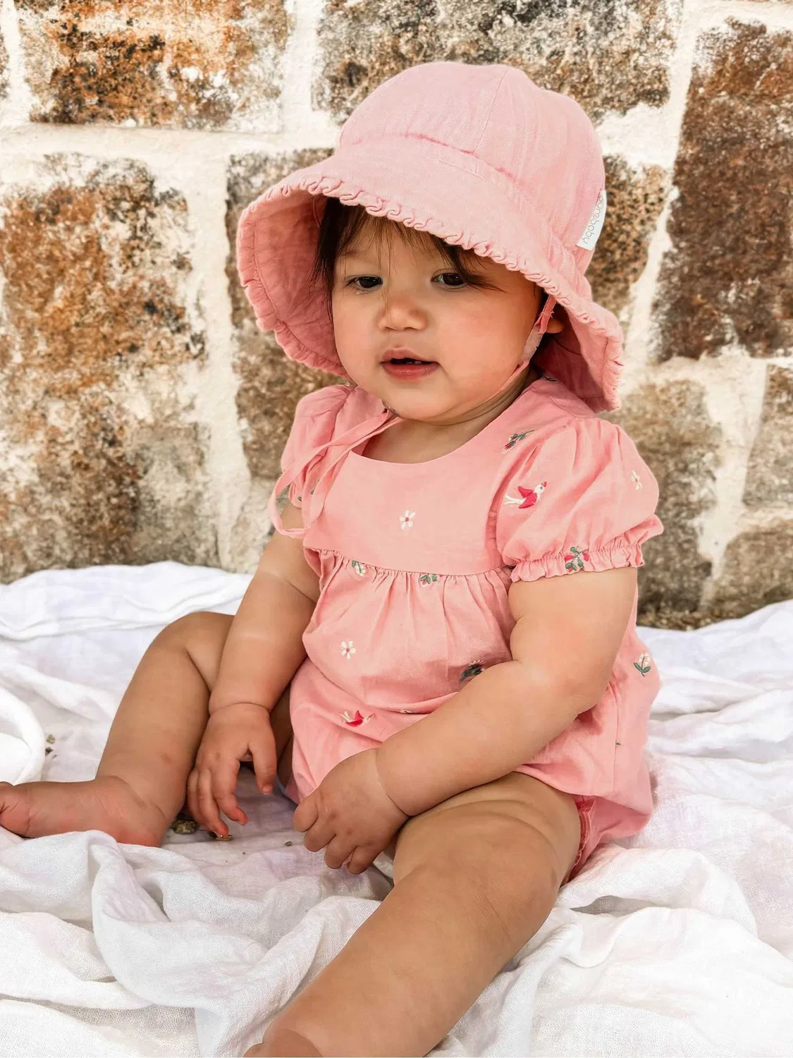Ромпер с вышивкой Purebaby, розовый