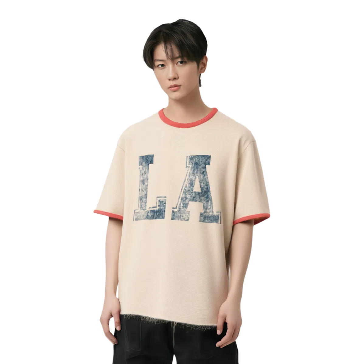 Мужская футболка с круглым вырезом Dark Beige ZARA — фото 4