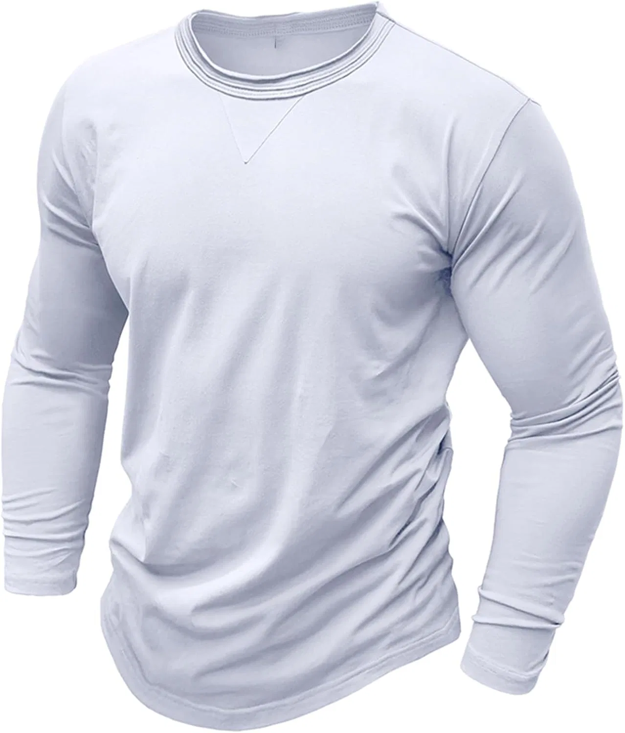 Мужская облегающая футболка с длинным рукавом Vintage, White