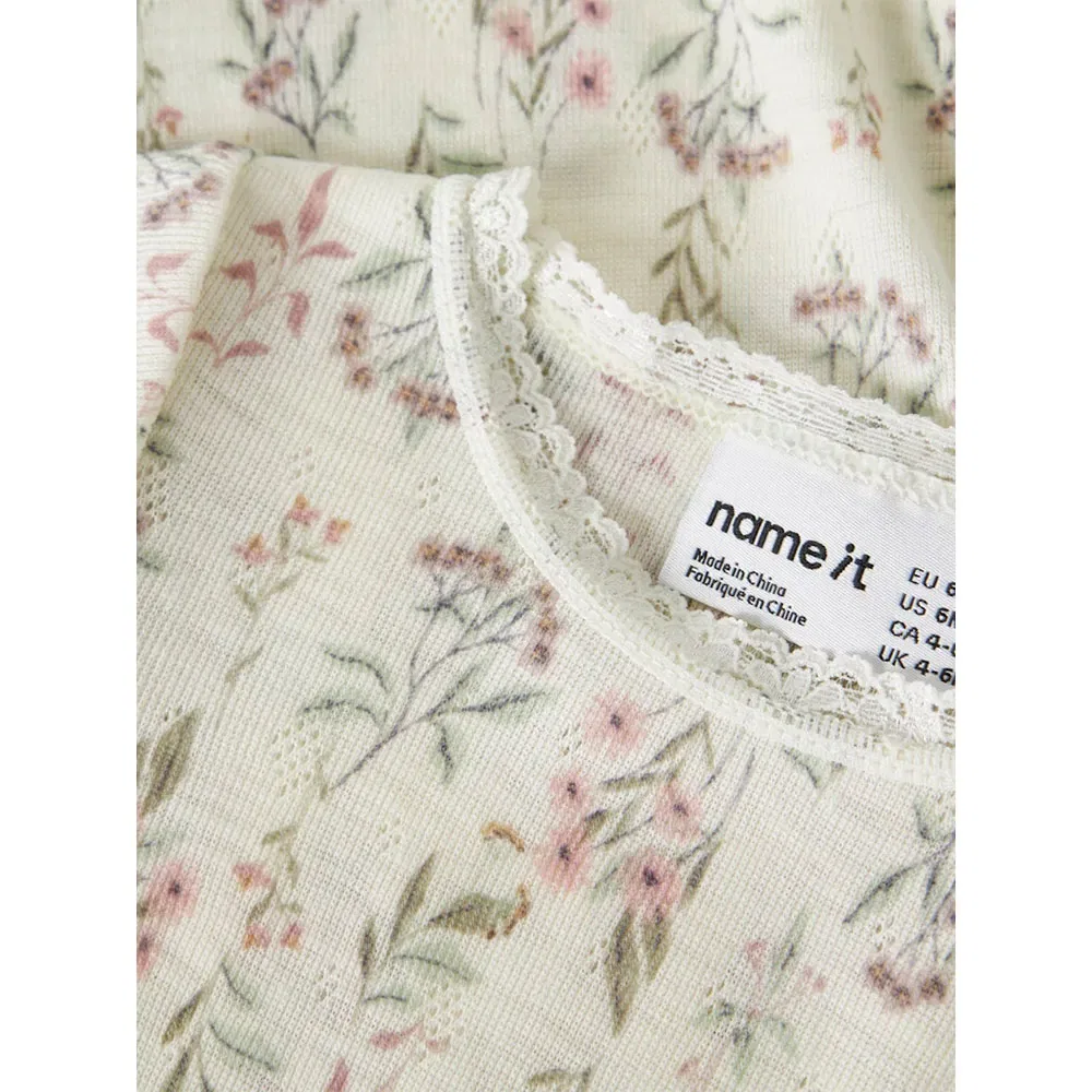 Детский боди для девочек с длинным рукавом Needle Name it, White — фото 4