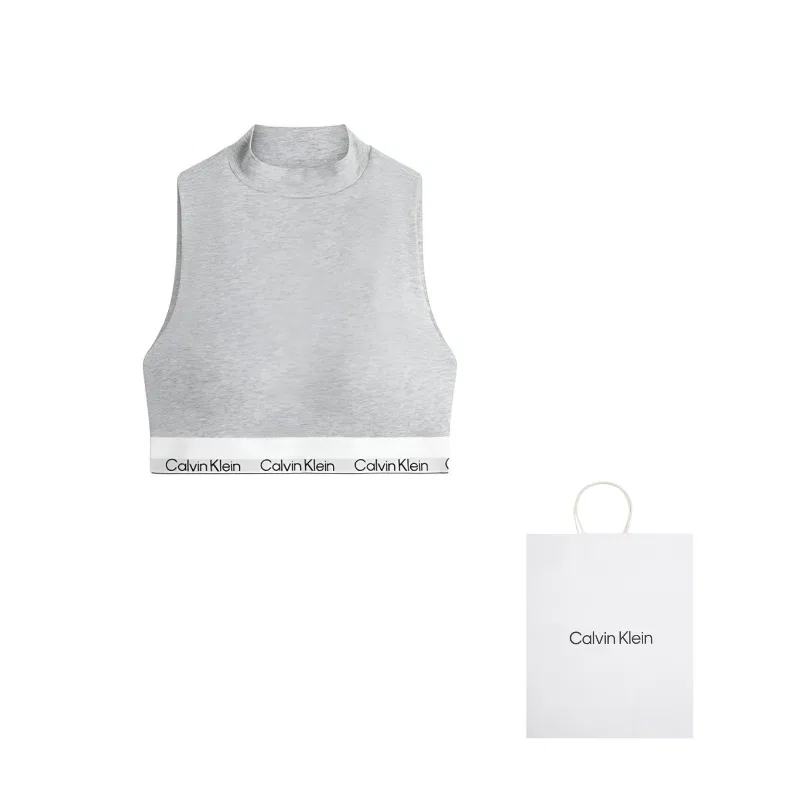 Женский бюстгальтер с принтом Modern Gravity Band Bra, Calvin Klein, Coconut Gray