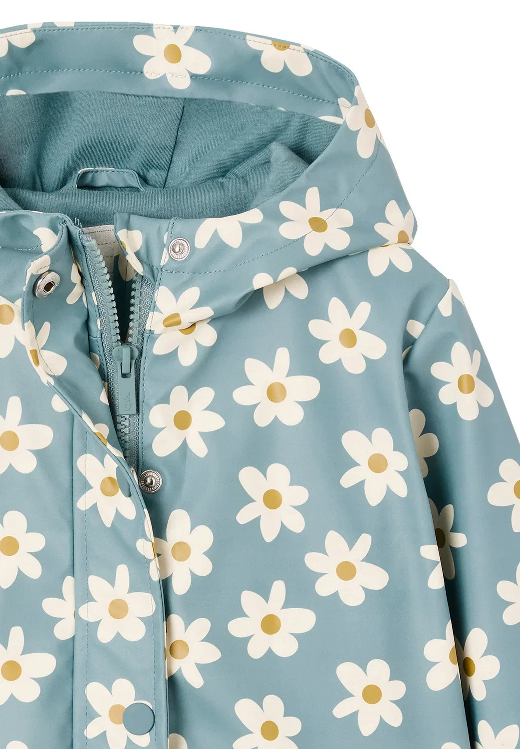 Mädchen regenjacke mit kapuze und print - водонепроницаемая куртка Vertbaudet, Grün — фото 3