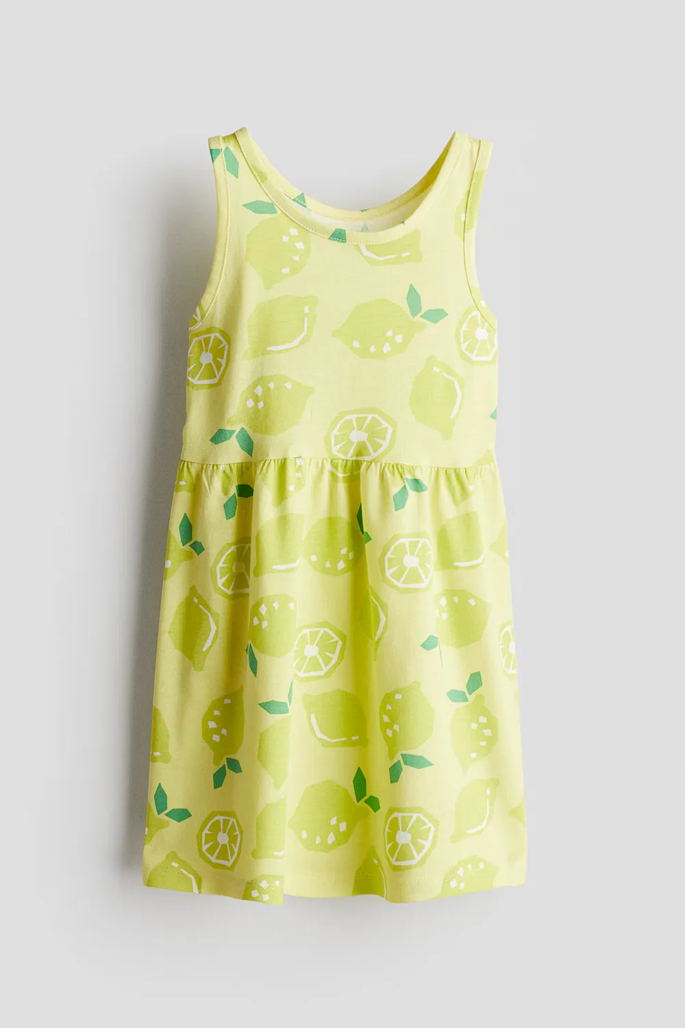 Хлопковое платье с узором H&M, Yellow/Lemons