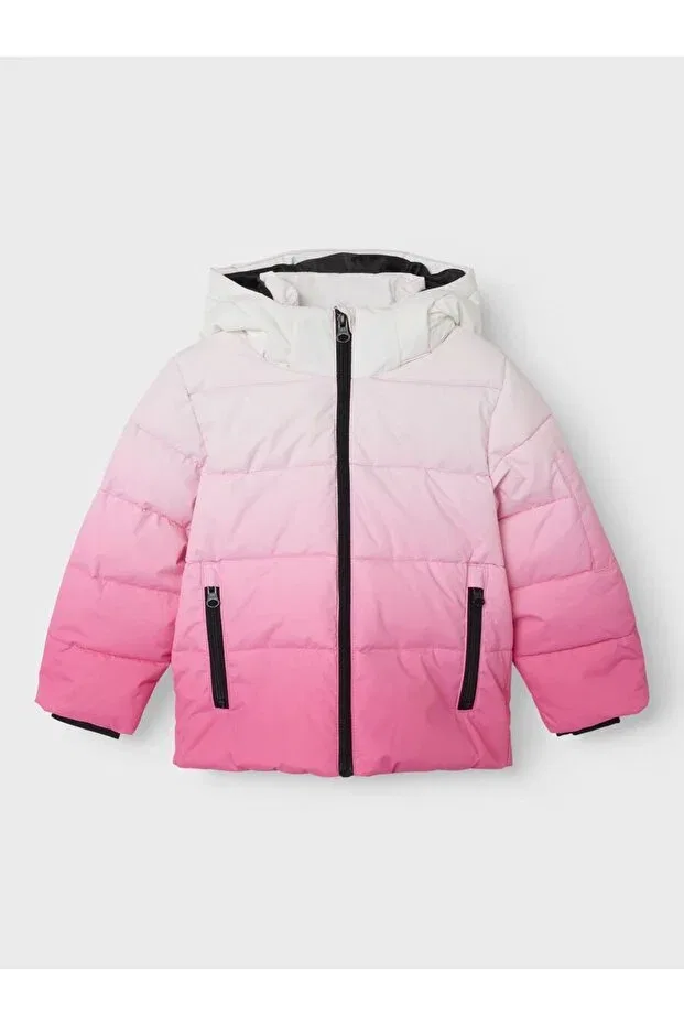 Детское зимнее пальто для девочек с капюшоном Nmfmountain05 Name It, Pink