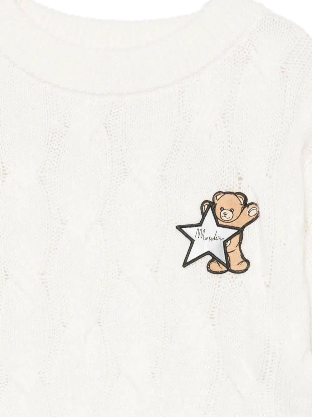 Вязаный свитер Moschino Kids, белый — фото 3