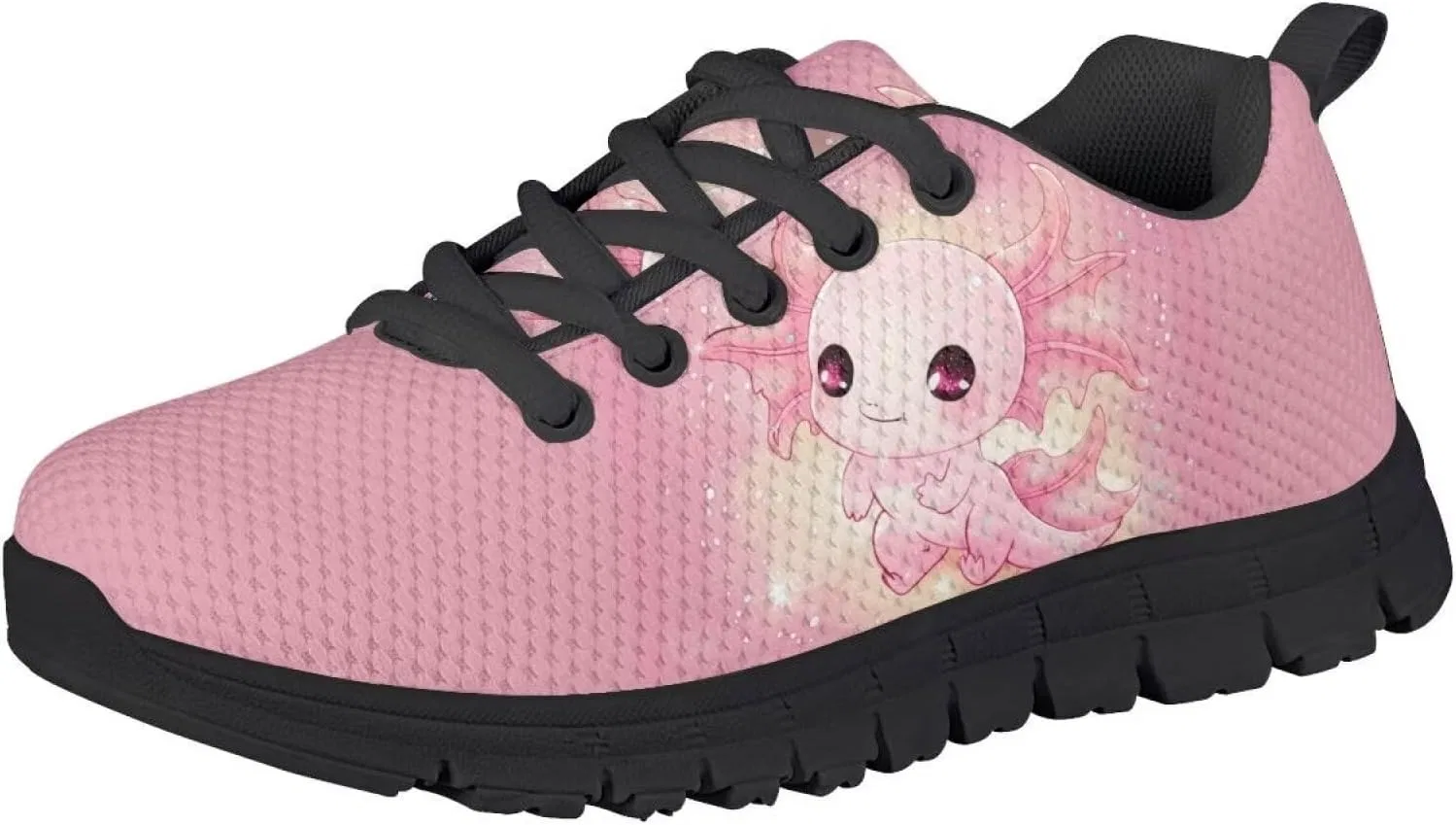 Детские кроссовки для девочек с сеткой Ystardream, Pink Cute Axolotl