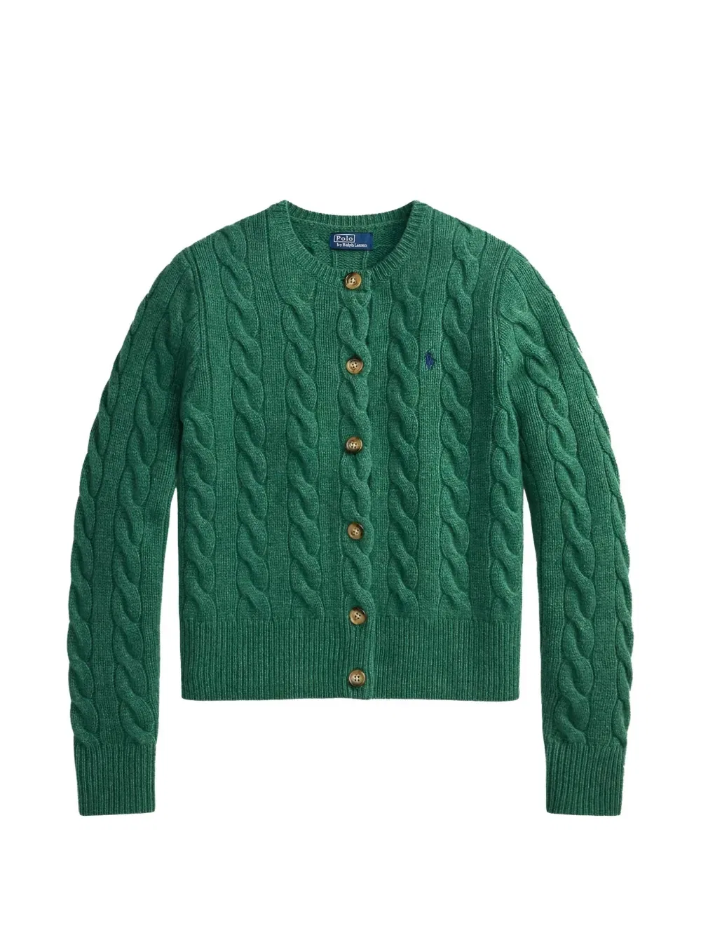 Вязаный кардиган с вышитым логотипом POLO RALPH LAUREN, зеленый