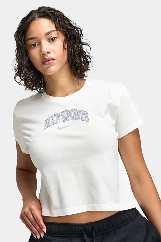Женская хлопковая футболка с коротким рукавом Nike, White