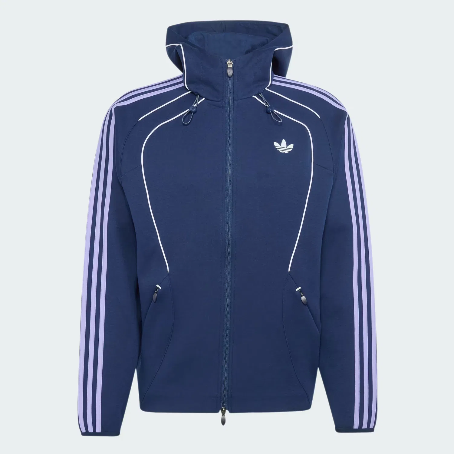 Мужское худи на молнии с контрастными линиями кроя Spacer Teamgeist 26 Cutline Adidas Originals, Night Indigo — фото 4