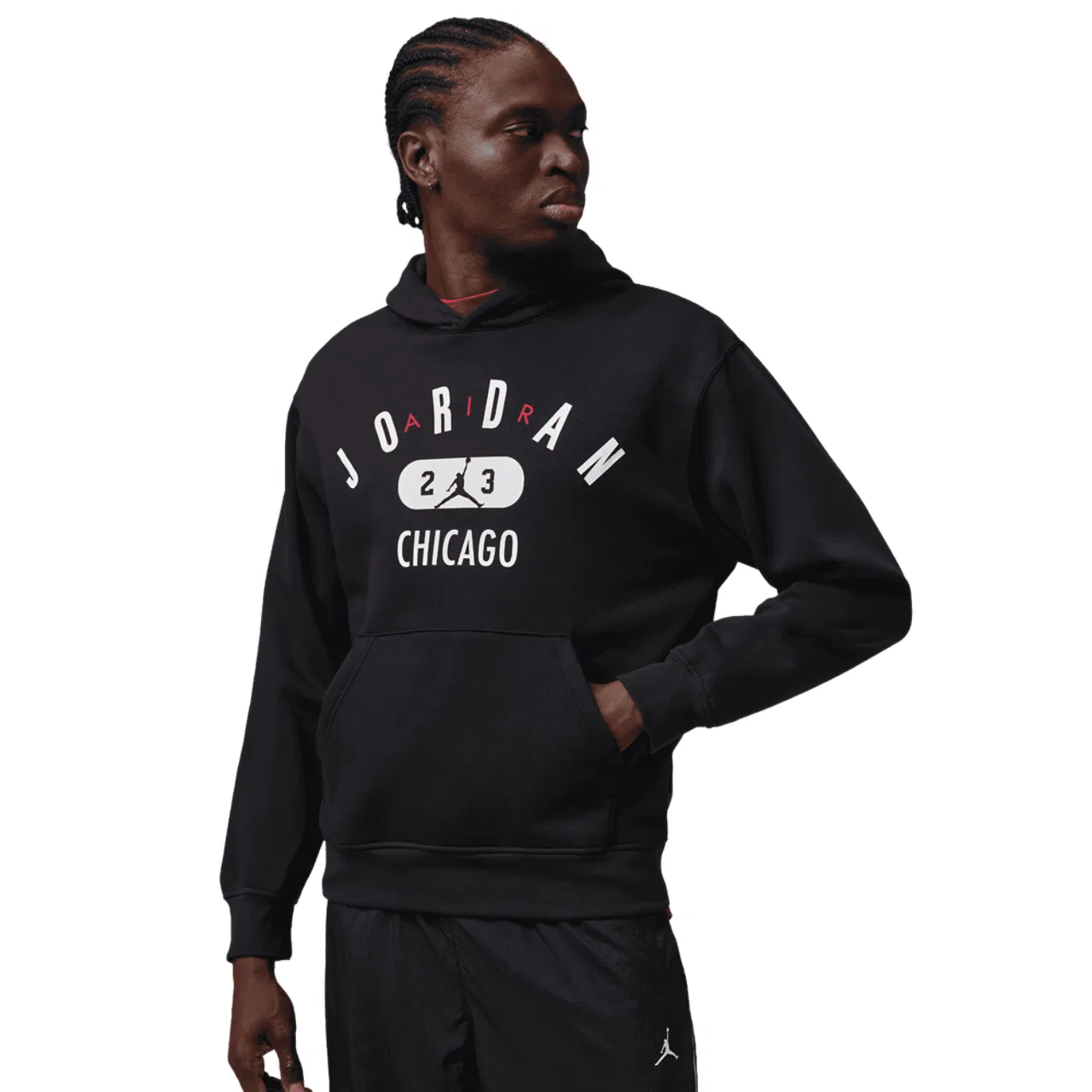 Толстовка мужская Chicago City Fleece Pullover Jordan, черный/белый