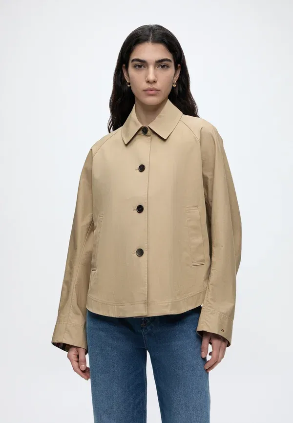 Куртка хлопковая Cotton short jacket Tommy Hilfiger, Camel, коричнево-бежевой
