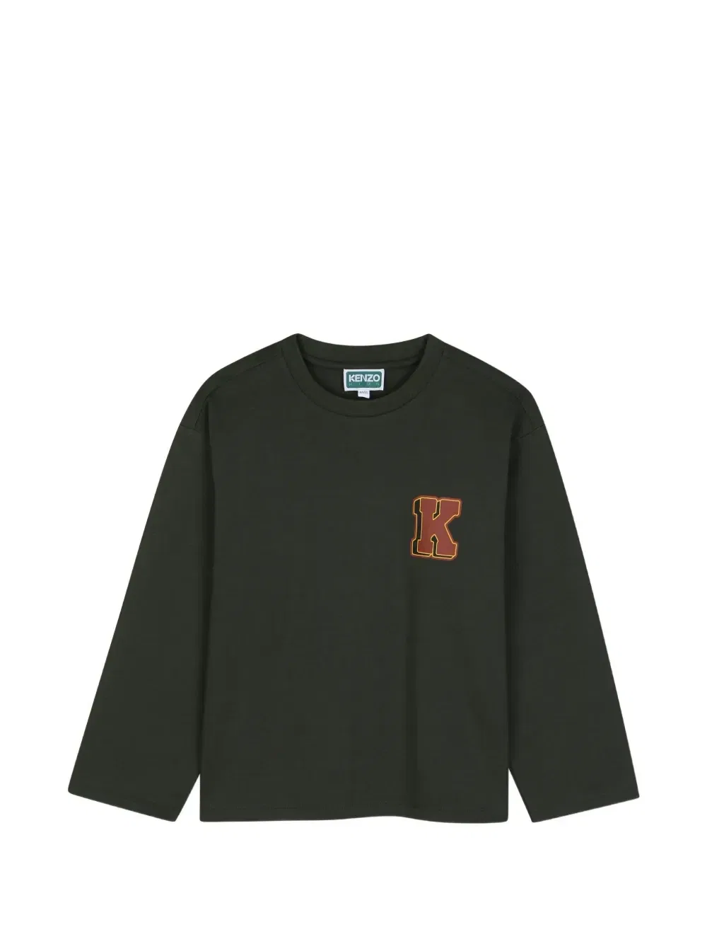 Футболка с длинными рукавами и логотипом Kenzo Kids, зеленый