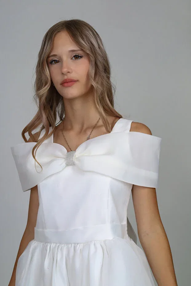 Детское платье для девочек сатиновое New Year's Eve Glam Jannock, White