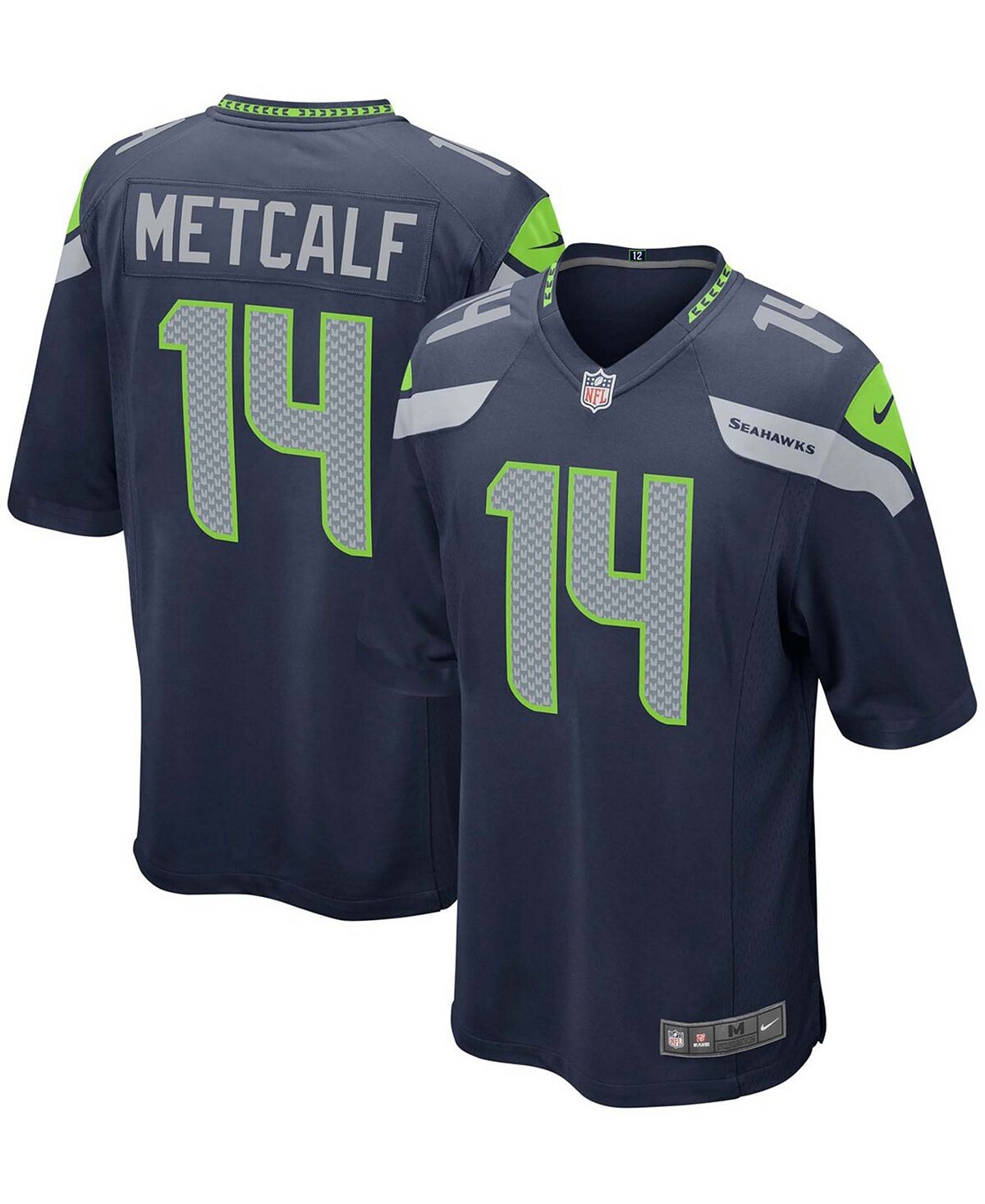

Мужская футболка dk metcalf college navy seattle seahawks game team Nike, синий