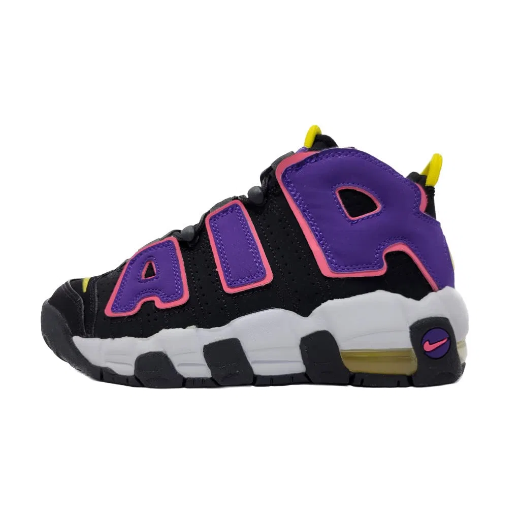 Детские кроссовки для мальчиков с максимальной амортизацией NIKE Air More Uptempo NIKE, Black Multicolor Court Purple