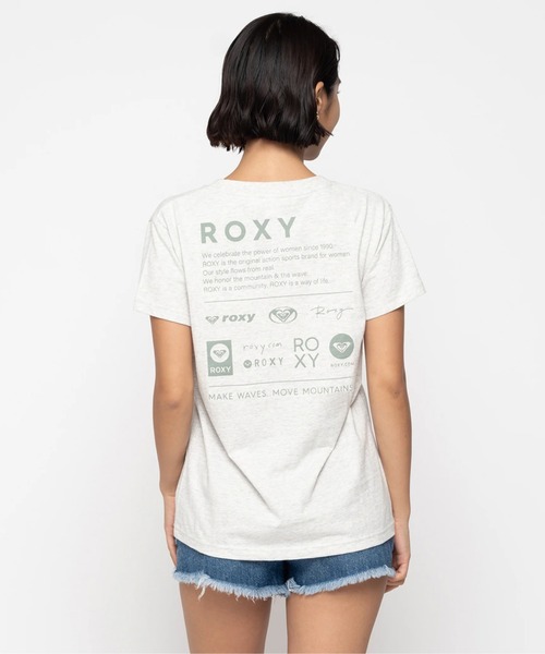 

Футболка с коротким рукавом, принт на спине, бренд Roxy, цвет серый