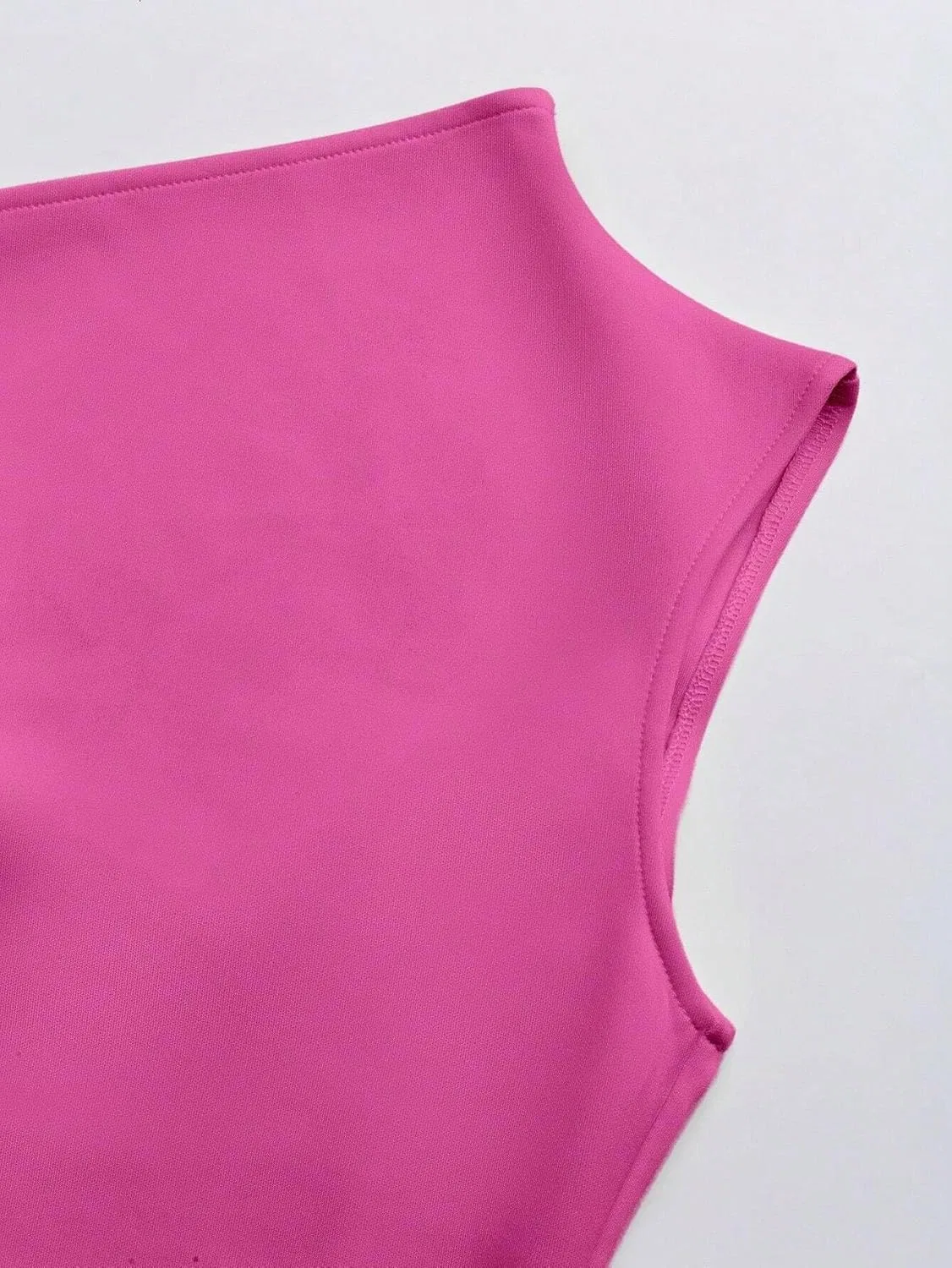 Женское элегантное платье мини с асимметричным вырезом Hot Pink — фото 3