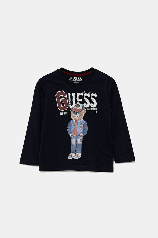 

Детская хлопковая водолазка Guess, темно-синий