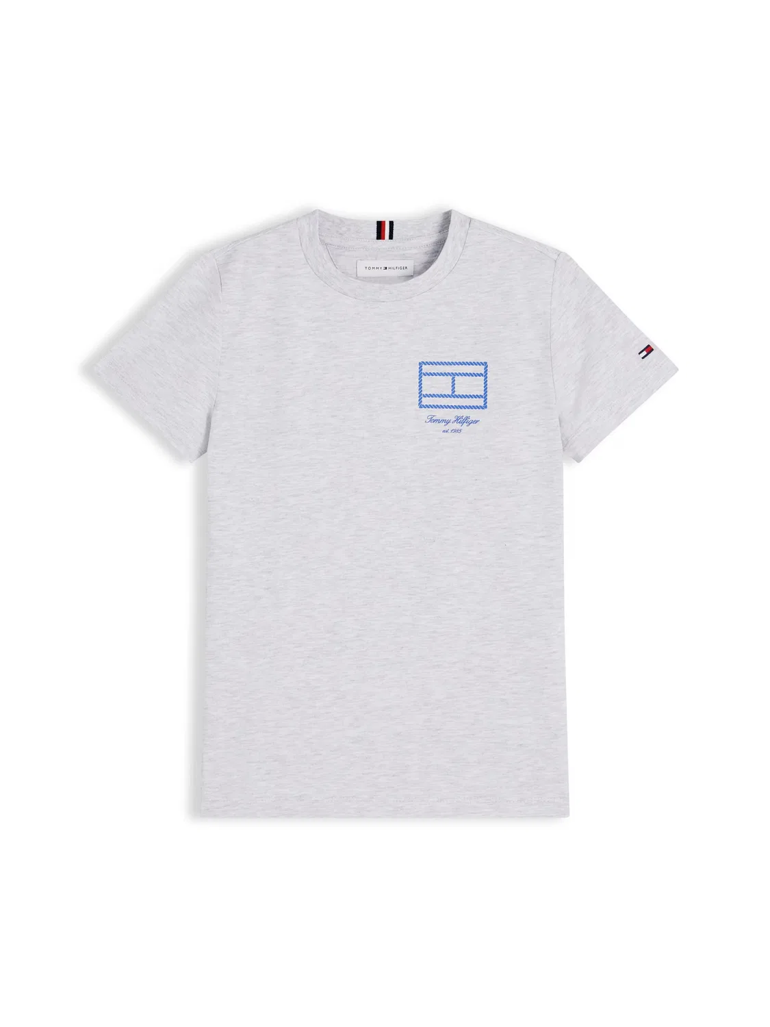 Футболка Tommy Hilfiger с логотипом в виде контурного флага, серого цвета