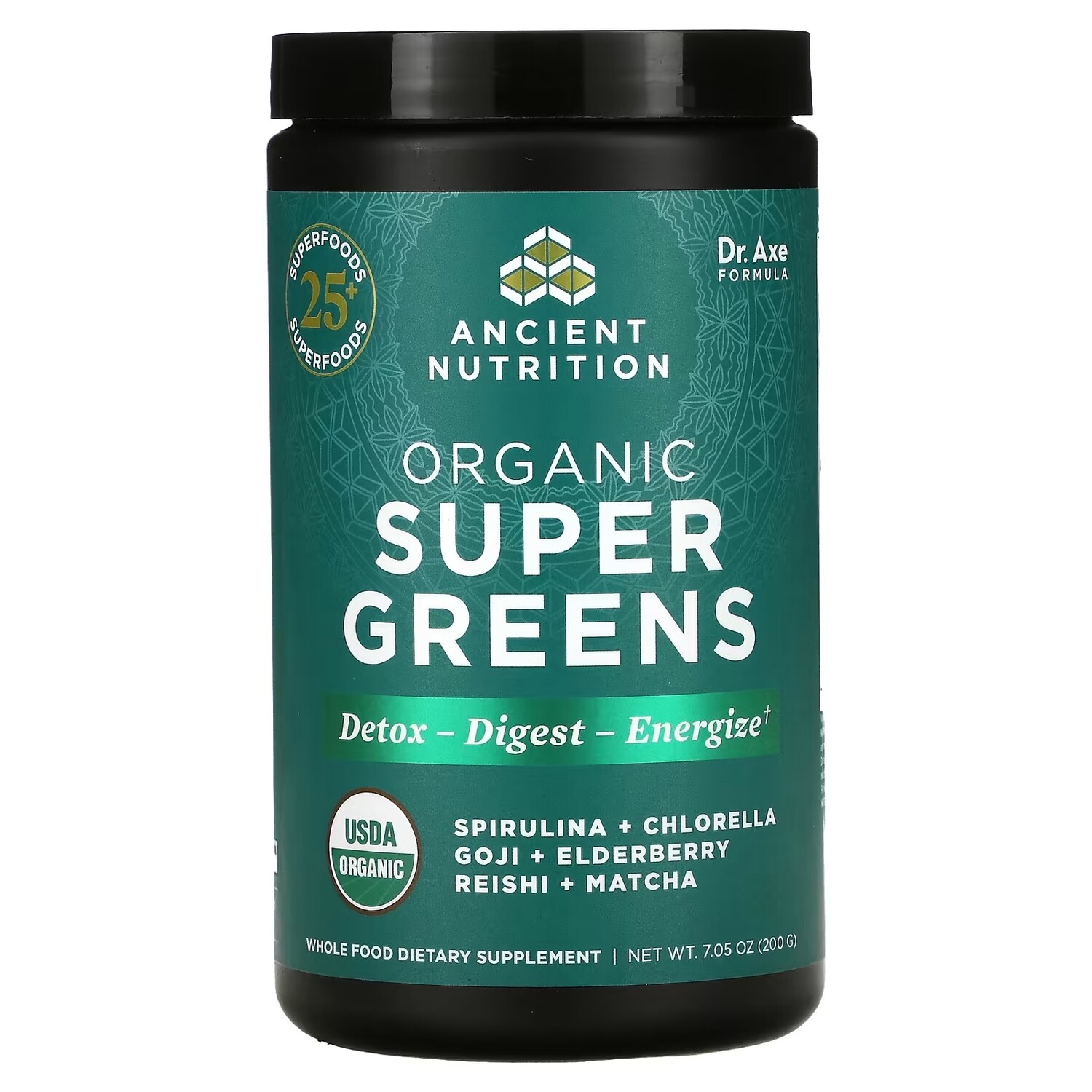 

Dr. Axe / Ancient Nutrition Super Greens, 200 г