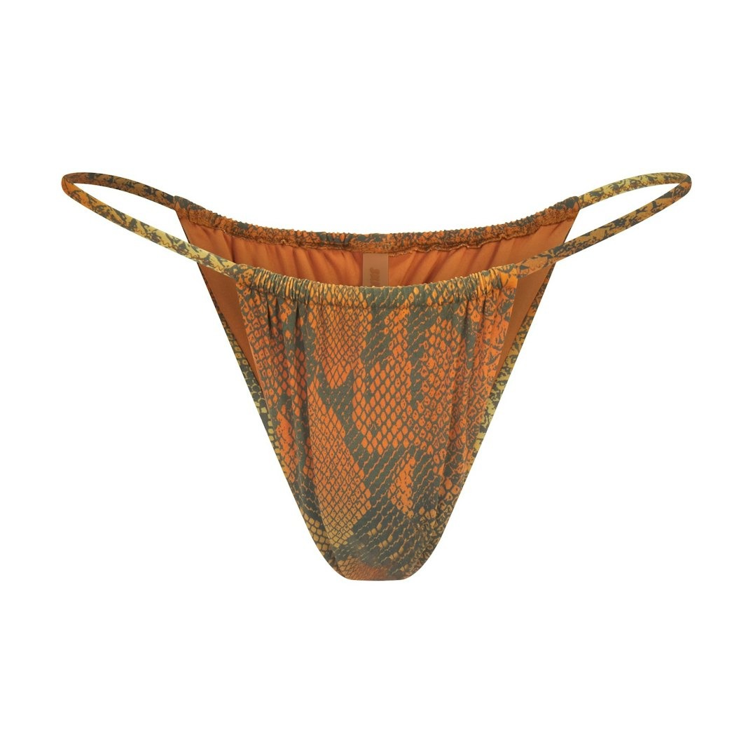 

Купальник SKIMS Signature Swim Plunge Bikini, коричневый/зеленый