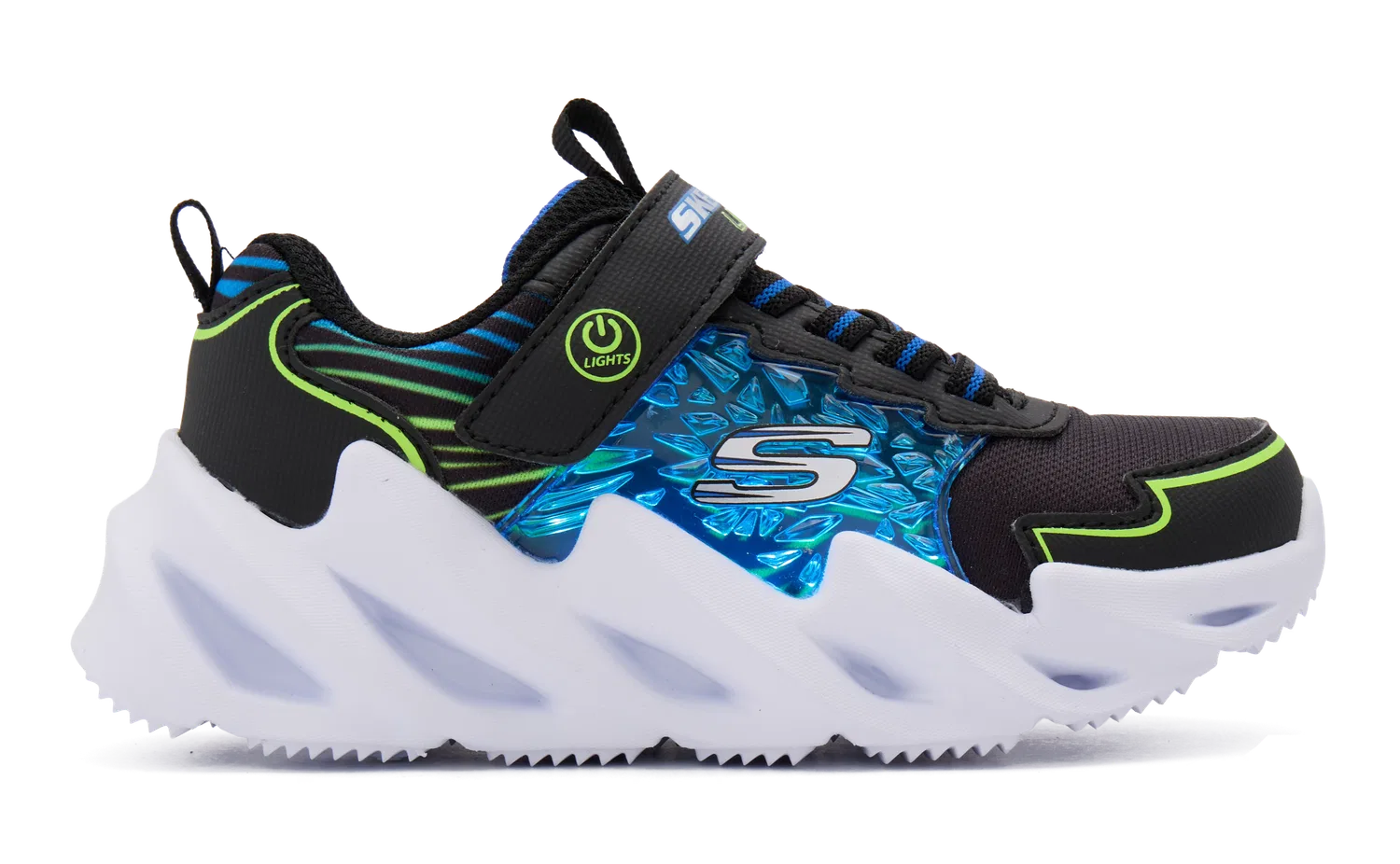 Детские кроссовки со световой подсветкой Skechers Shark Bots, черный