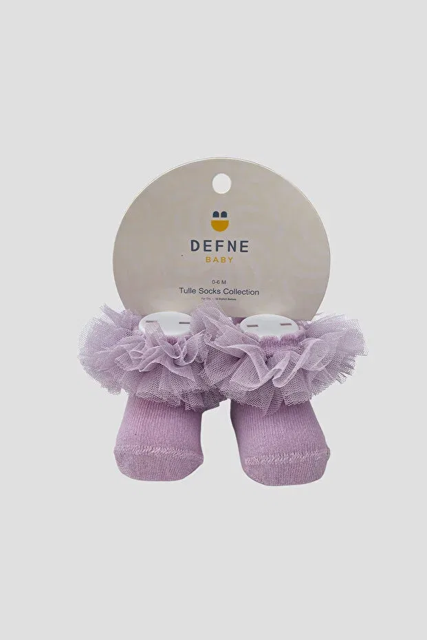 Детские носки для девочек с оборками Defne Baby, Purple