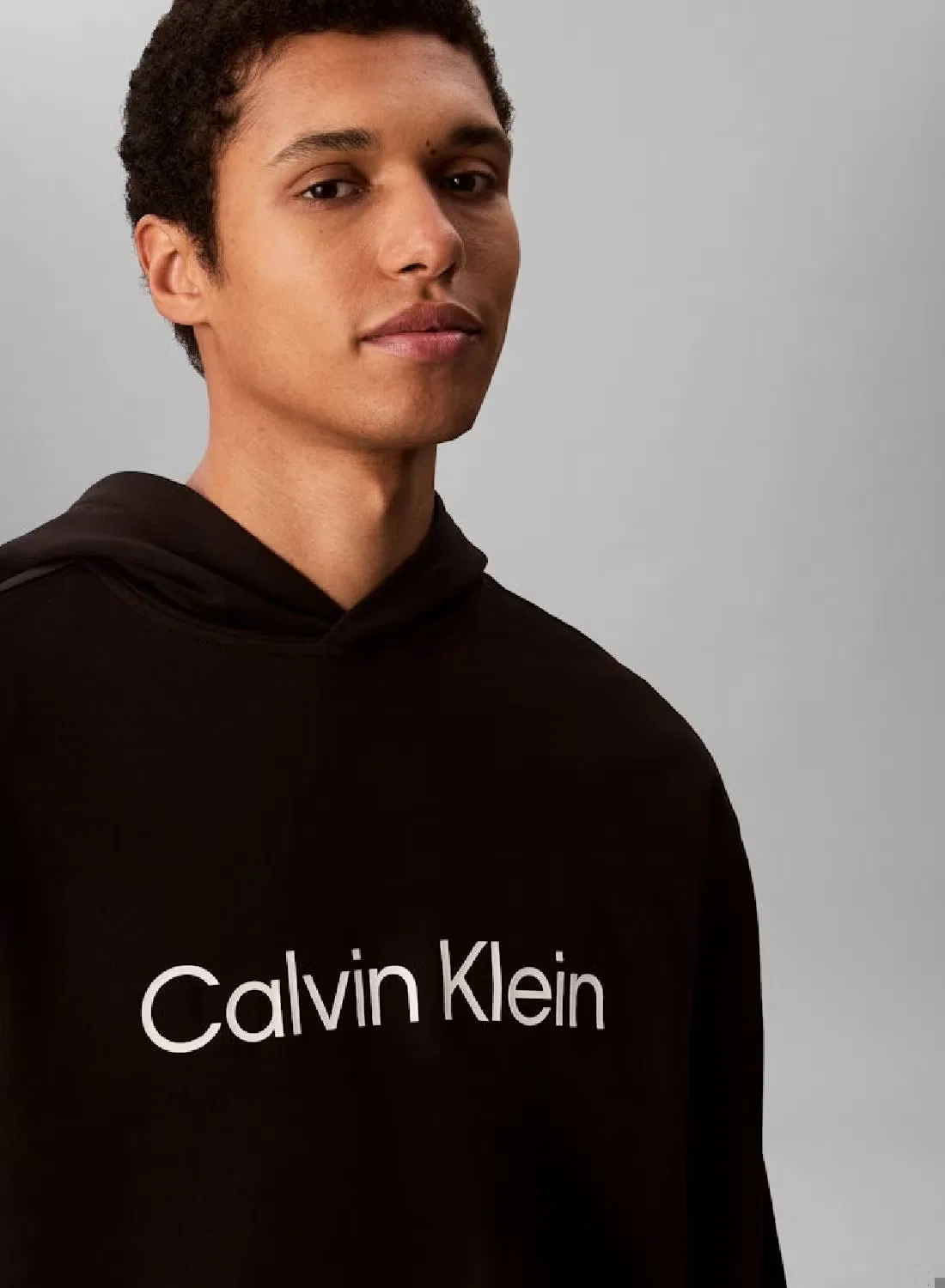 Свитшот с капюшоном на молнии French terry Calvin Klein, черный — фото 4