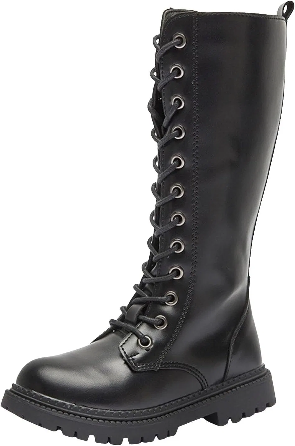 Детские ботинки на шнуровке с молнией для девочек, модель Girls Lace Up Combat Boots, Black