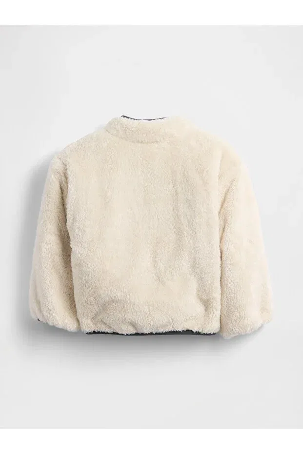 Белая легкая двусторонняя куртка из искусственного меха для мальчика Gap — фото 2