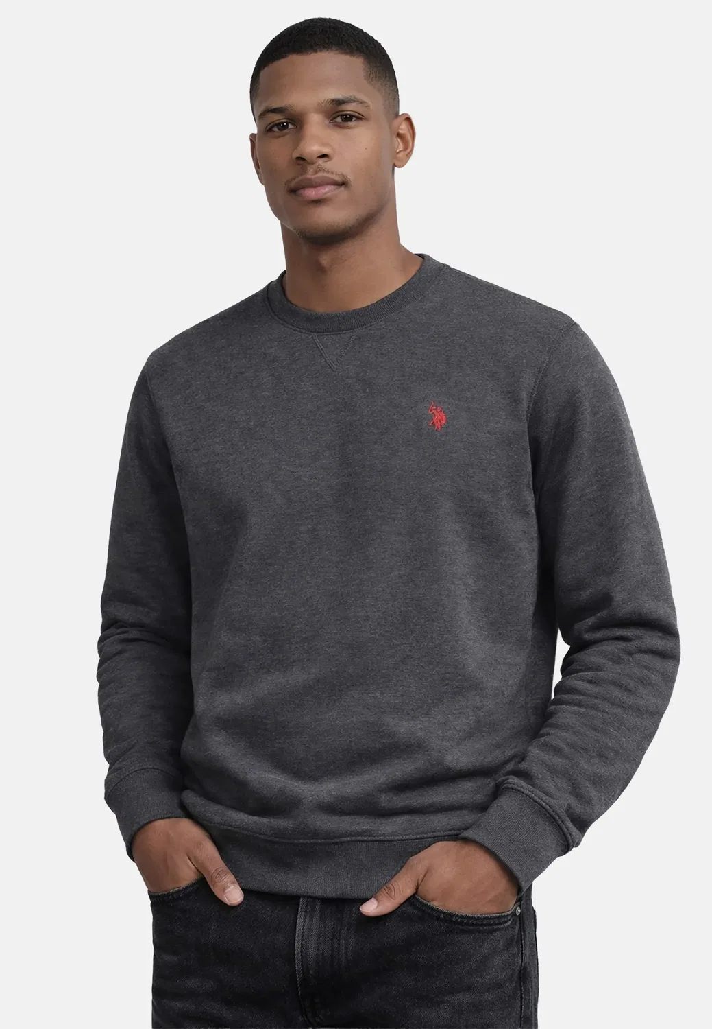Мужской свитшот с круглым вырезом U.S. Polo Assn., Anthracite — фото 2