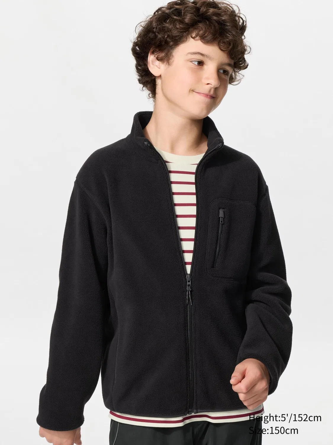 Куртка Uniqlo, флисовая, на молнии, черный